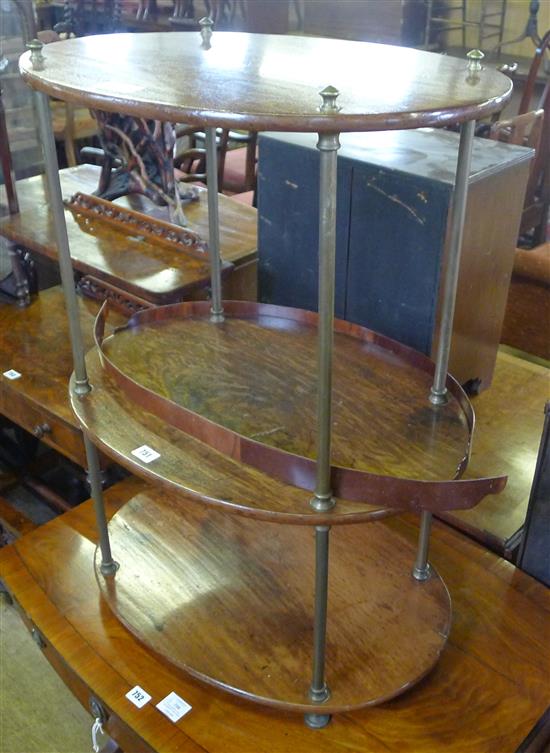 3 tier oval whatnot